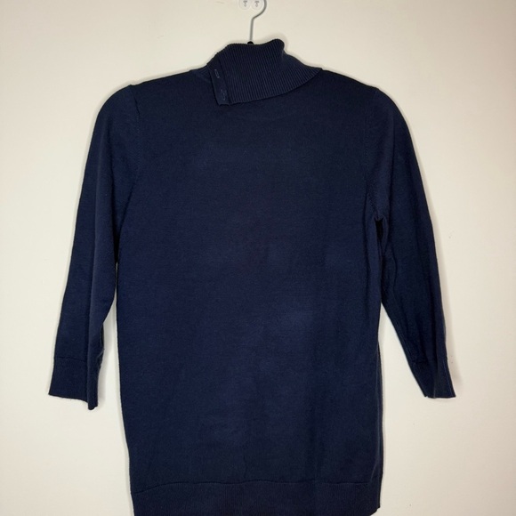 MODCLOTH Charter School Navy Blue Nautical Turtleneck Buttons Sweater - Picture 8 of 10